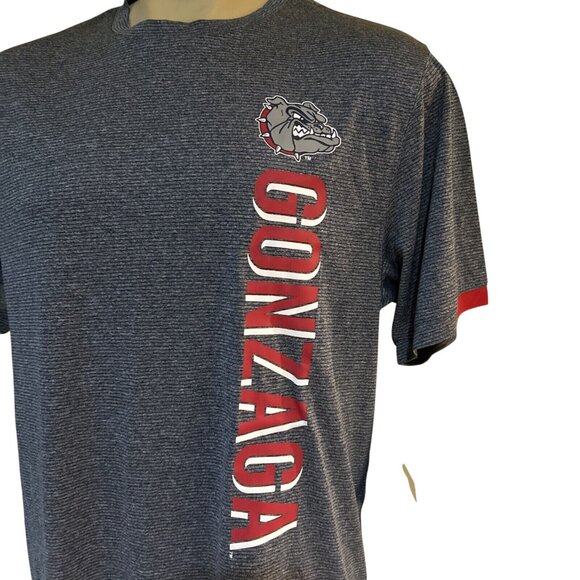 NEW Gonzaga University Bulldogs Gray Performance Crewneck Striped Shirt Mens L - Picture 2 of 6